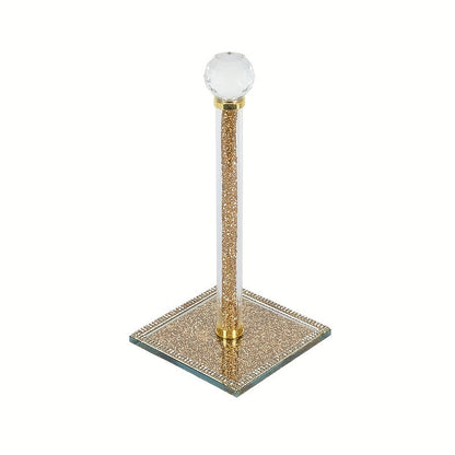 Crystal Kitchen Roll Holder Gold Decorative Counter Stand