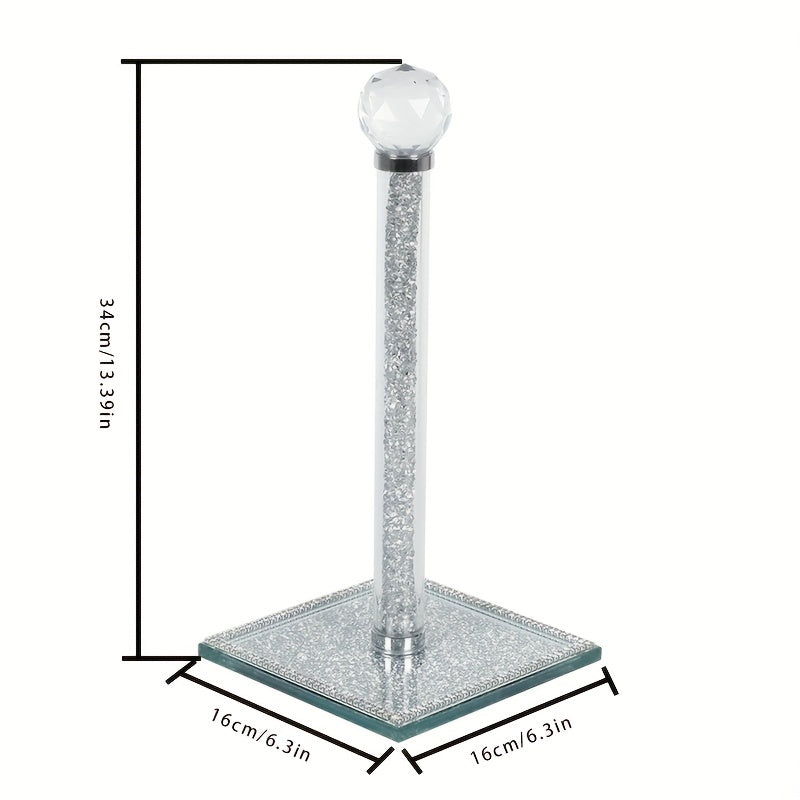 Crystal Kitchen Roll Holder Gold Decorative Counter Stand