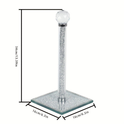 Crystal Kitchen Roll Holder Gold Decorative Counter Stand
