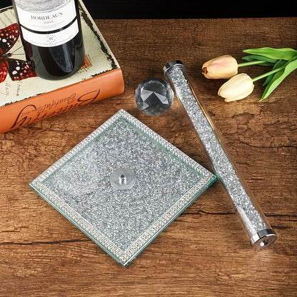 Crystal Kitchen Roll Holder Gold Decorative Counter Stand