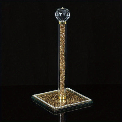 Crystal Kitchen Roll Holder Gold Decorative Counter Stand