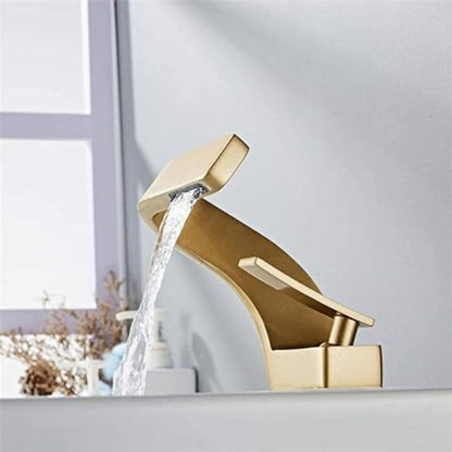 Curved Bathroom Sink Faucet Single Handle Modern Basin Mixer Tap