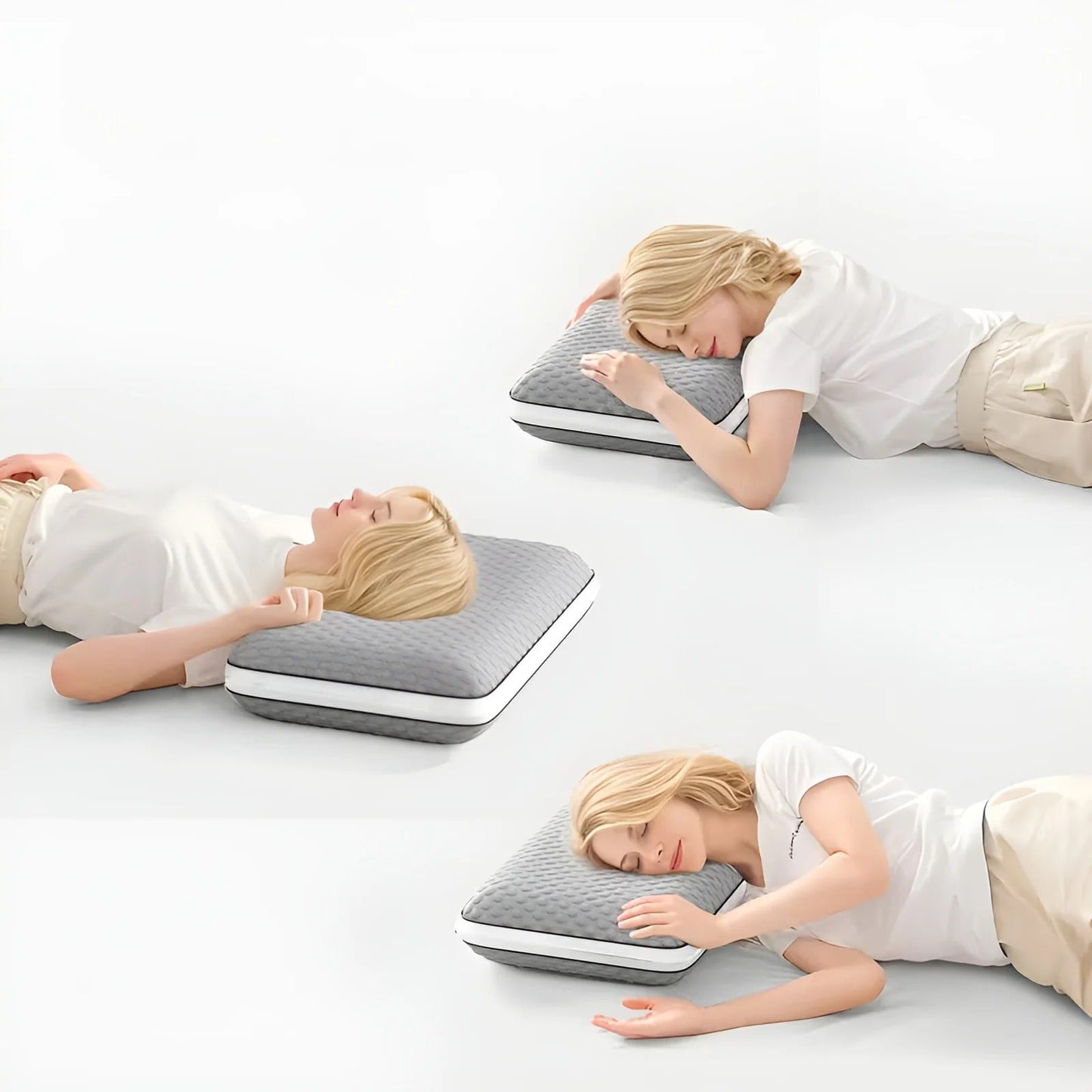 Double Sided Ergonomic Sleep Pillow Cooling Neck Support Cushion