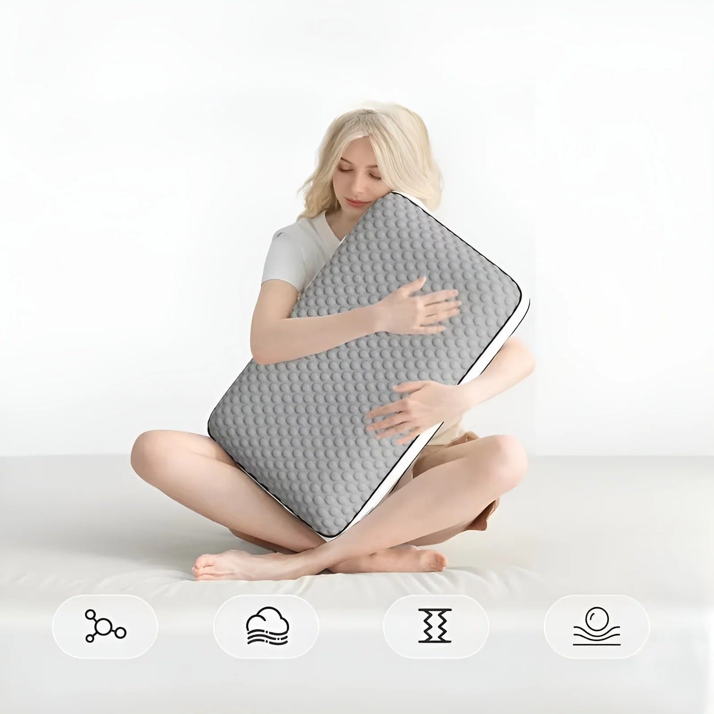 Double Sided Ergonomic Sleep Pillow Cooling Neck Support Cushion
