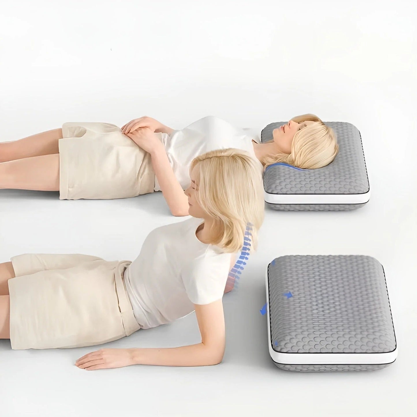 Double Sided Ergonomic Sleep Pillow Cooling Neck Support Cushion
