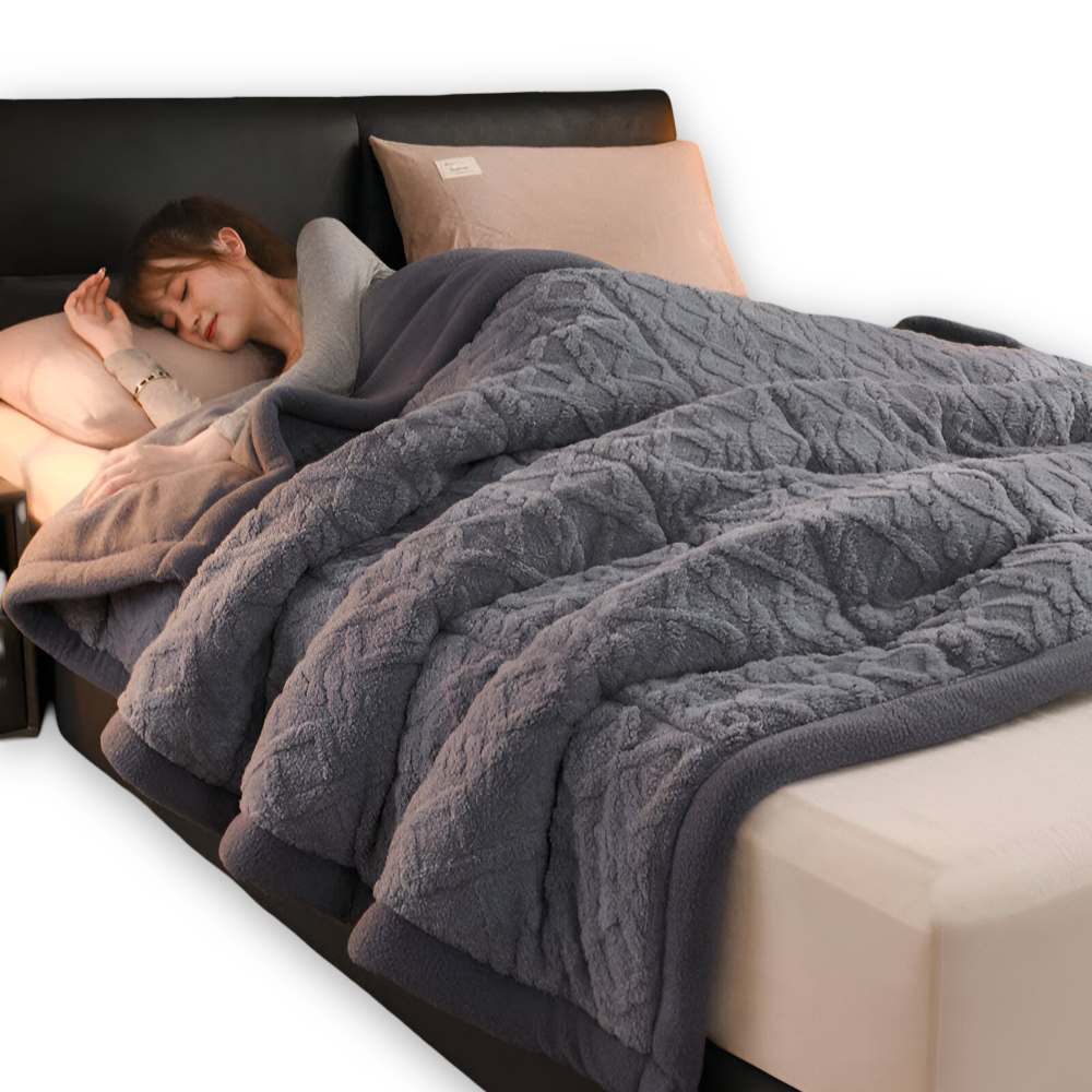 Double Sided Microfiber Fleece Blanket Extra Warm Plush Throw