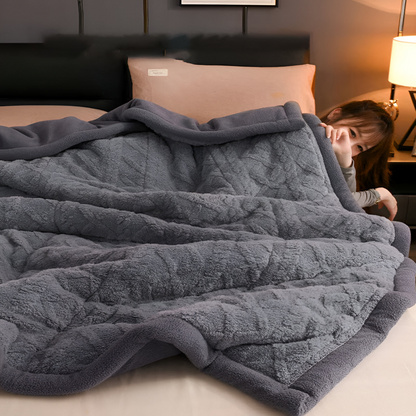 Double Sided Microfiber Fleece Blanket Extra Warm Plush Throw