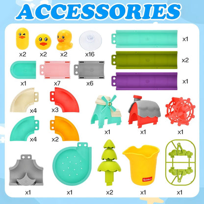 Duck Slide Track Toy Set Kids Building Playset 34 Pieces Creative Toy