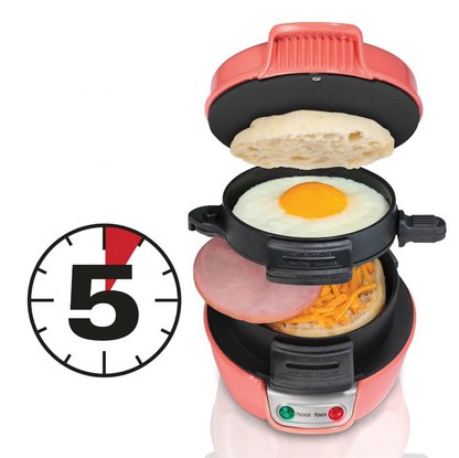 Electric Breakfast Sandwich Maker with Single and Double Cooking Plates