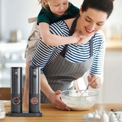 Electric Salt Pepper Grinder Rechargeable Stainless Steel Adjustable Mill