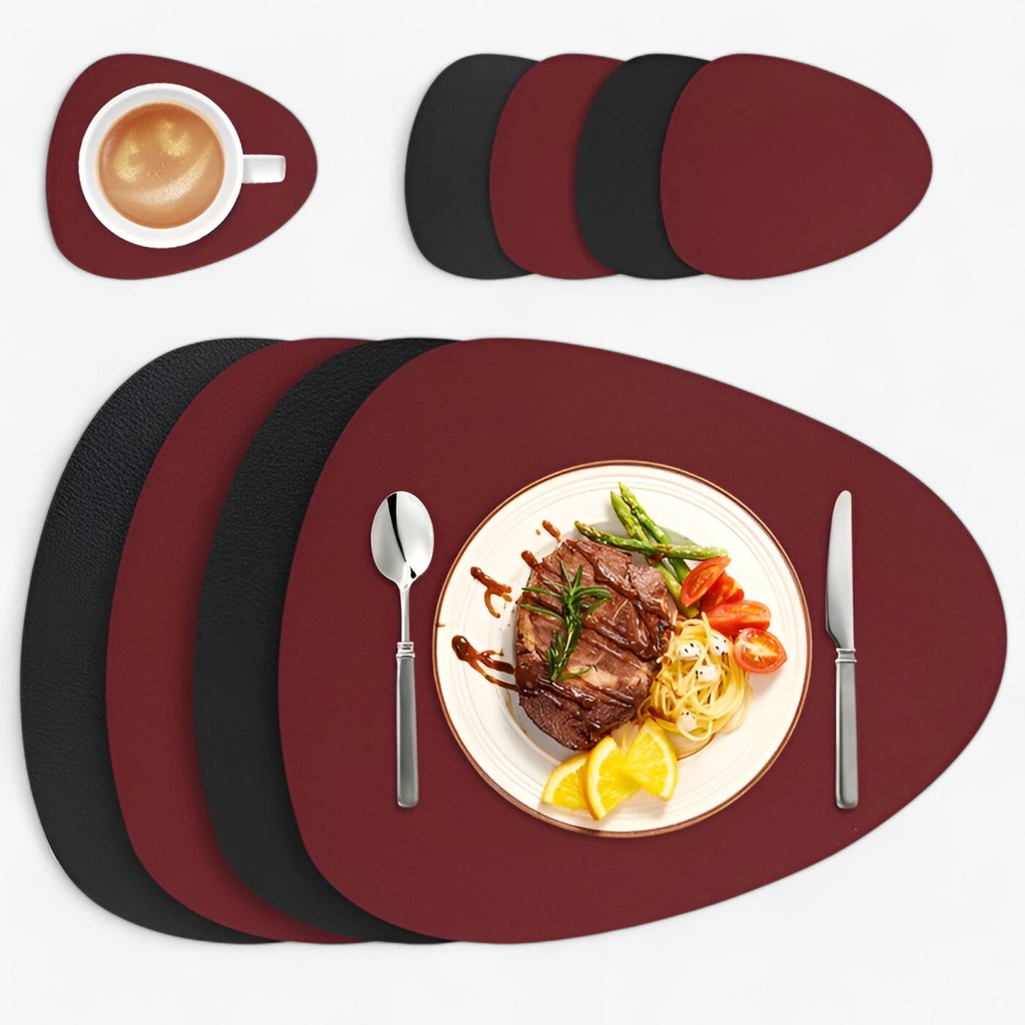 Elegant Durable Reversible Placemats Heat Resistant Non Slip Dining Table Mats