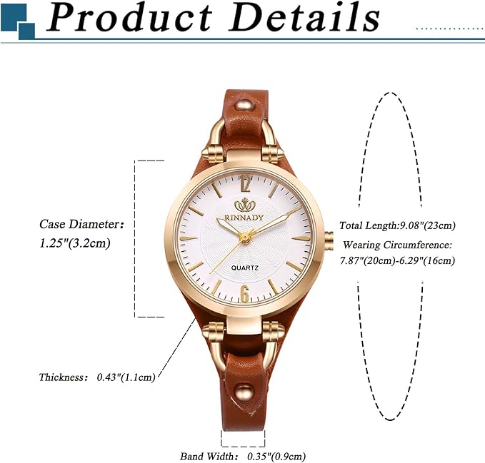 Elegant Quartz Womens Watch Red Accent Leather Strap