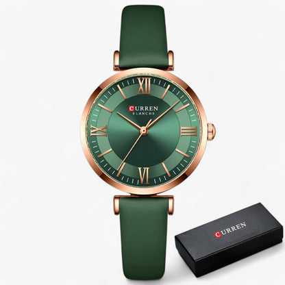 Elegant Womens Quartz Watch Leather Strap Wristwatch