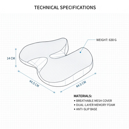 Ergonomic Seat Cushion Memory Foam Chair Pad Pressure Relief