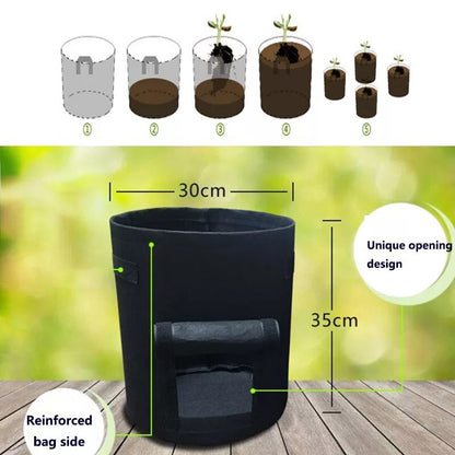 Fabric Grow Bags with Harvest Window for Vegetables