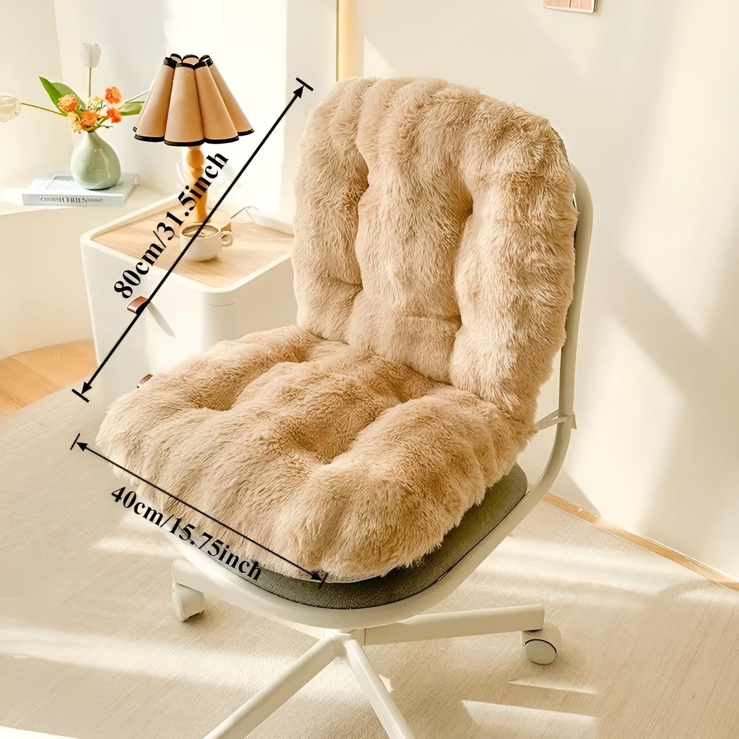Faux Fur Seat Cushion Thick Plush Chair Pad Comfort Mat