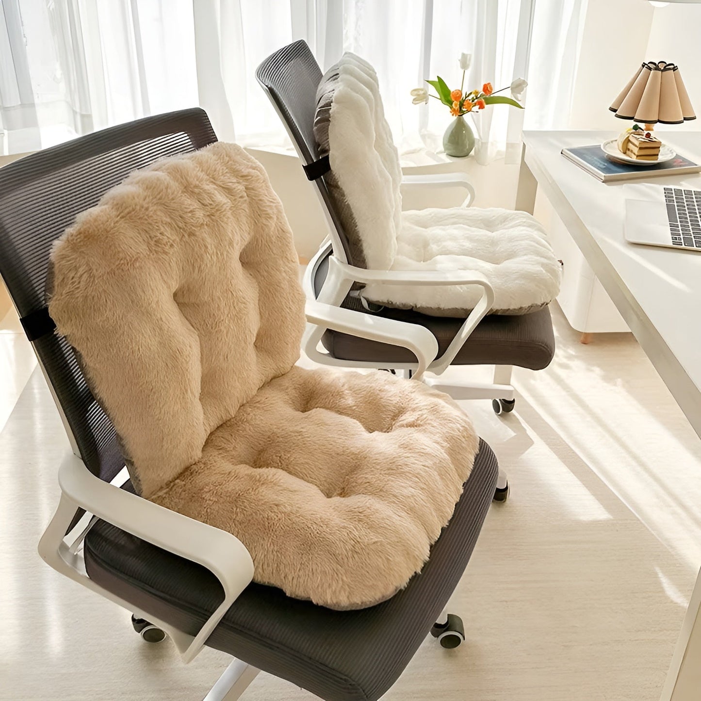 Faux Fur Seat Cushion Thick Plush Chair Pad Comfort Mat