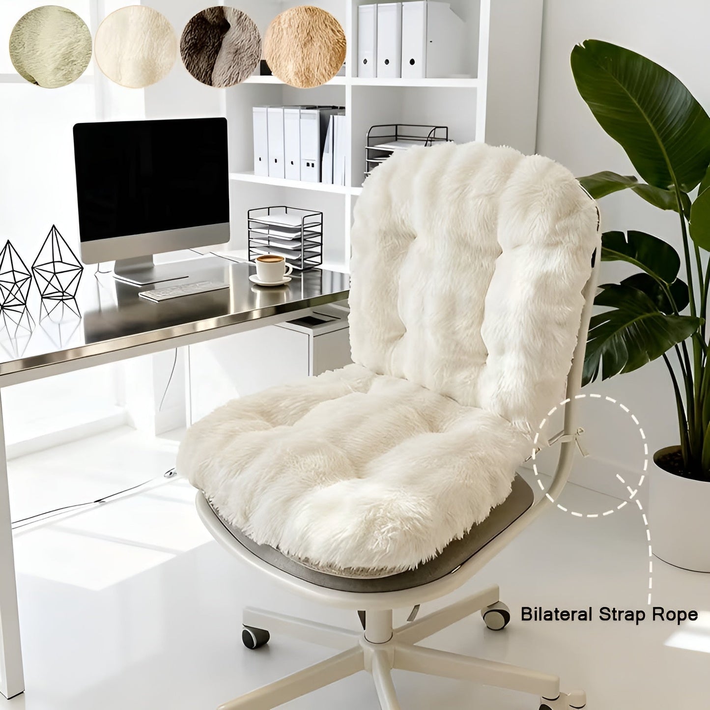 Faux Fur Seat Cushion Thick Plush Chair Pad Comfort Mat
