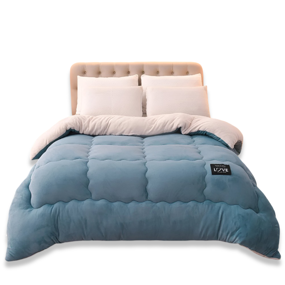Faux Lamb Wool Winter Duvet Cover Soft Warm Bedding Set