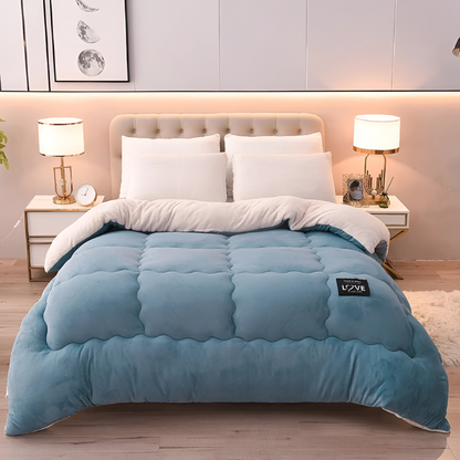 Faux Lamb Wool Winter Duvet Cover Soft Warm Bedding Set