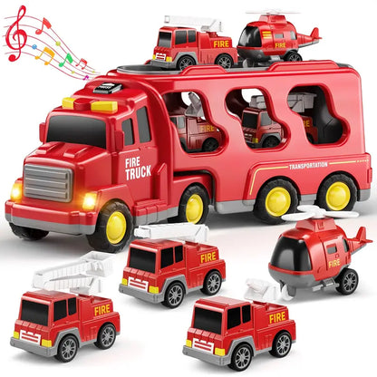 Fire Truck Toy Set Kids Emergency Vehicles Play Set With Sounds
