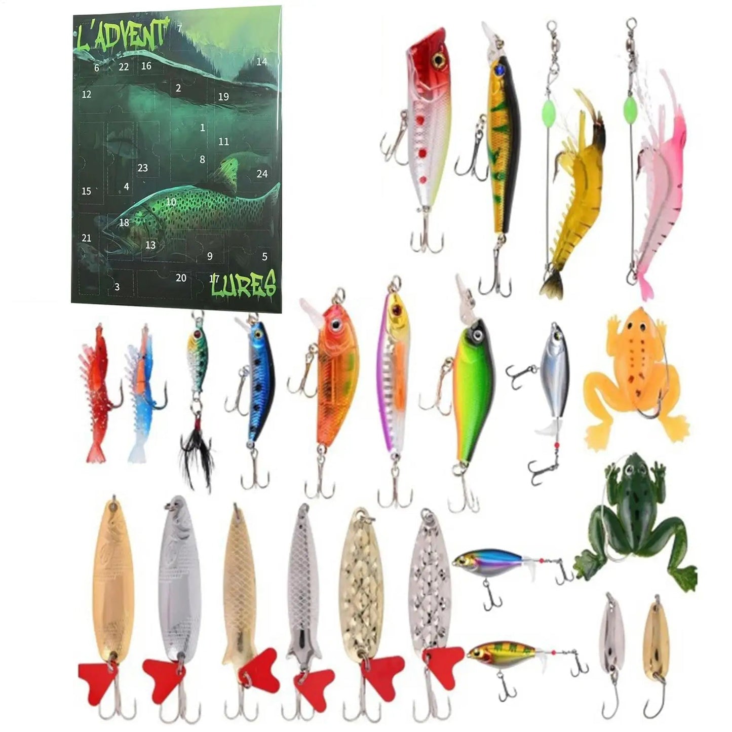 Fishing Advent Calendar Lure Gift Box Angler Surprise Set