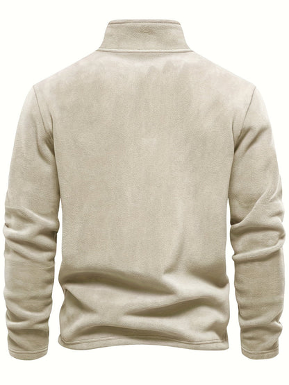 Fleece Lined Half Zip Pullover Warm Casual Winter Sweatshirt