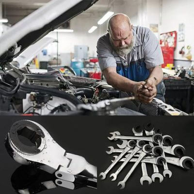 Flexible Head Ratchet Wrench 8mm Pipe Socket Tool