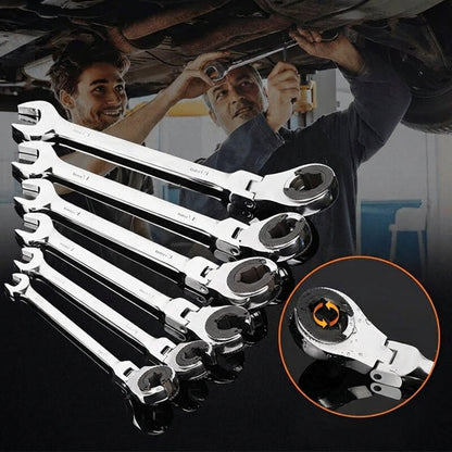 Flexible Head Ratchet Wrench 8mm Pipe Socket Tool