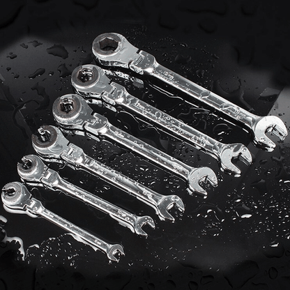 Flexible Head Ratchet Wrench 8mm Pipe Socket Tool