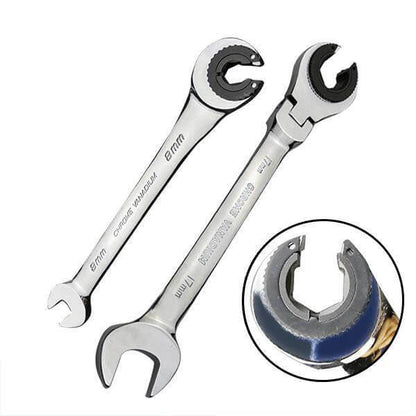 Flexible Head Ratchet Wrench 8mm Pipe Socket Tool