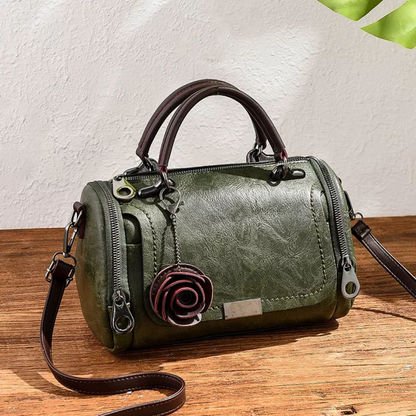 Floral Print Handbag with Adjustable Strap Large Capacity Everyday Shoulder Bag