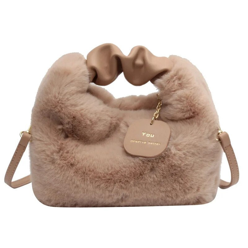 Fluffy Crossbody Bag Women Plush Shoulder Handbag