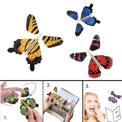 Flying Butterfly Surprise Toy Wind Up Gift Card Decoration