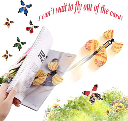 Flying Butterfly Surprise Toy Wind Up Gift Card Decoration