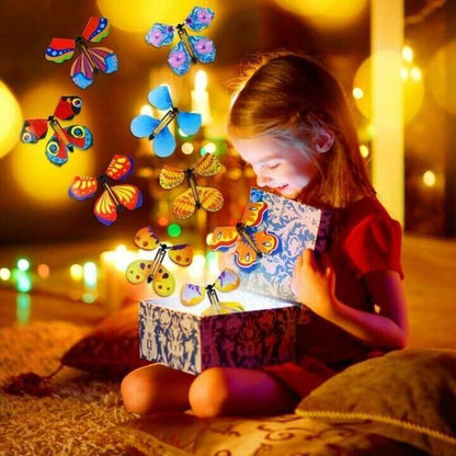 Flying Butterfly Surprise Toy Wind Up Gift Card Decoration