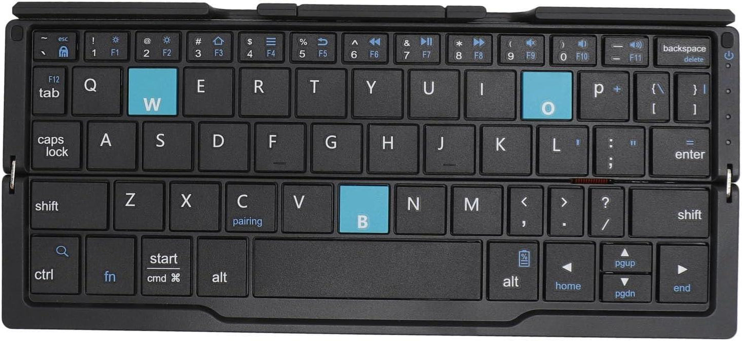 Foldable Bluetooth Keyboard with Stand for Travel and Work