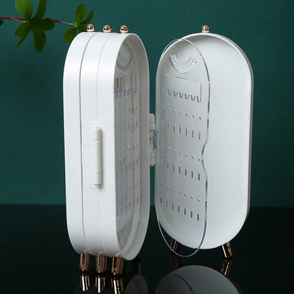 Foldable Oval Jewelry Organizer Travel Storage Case