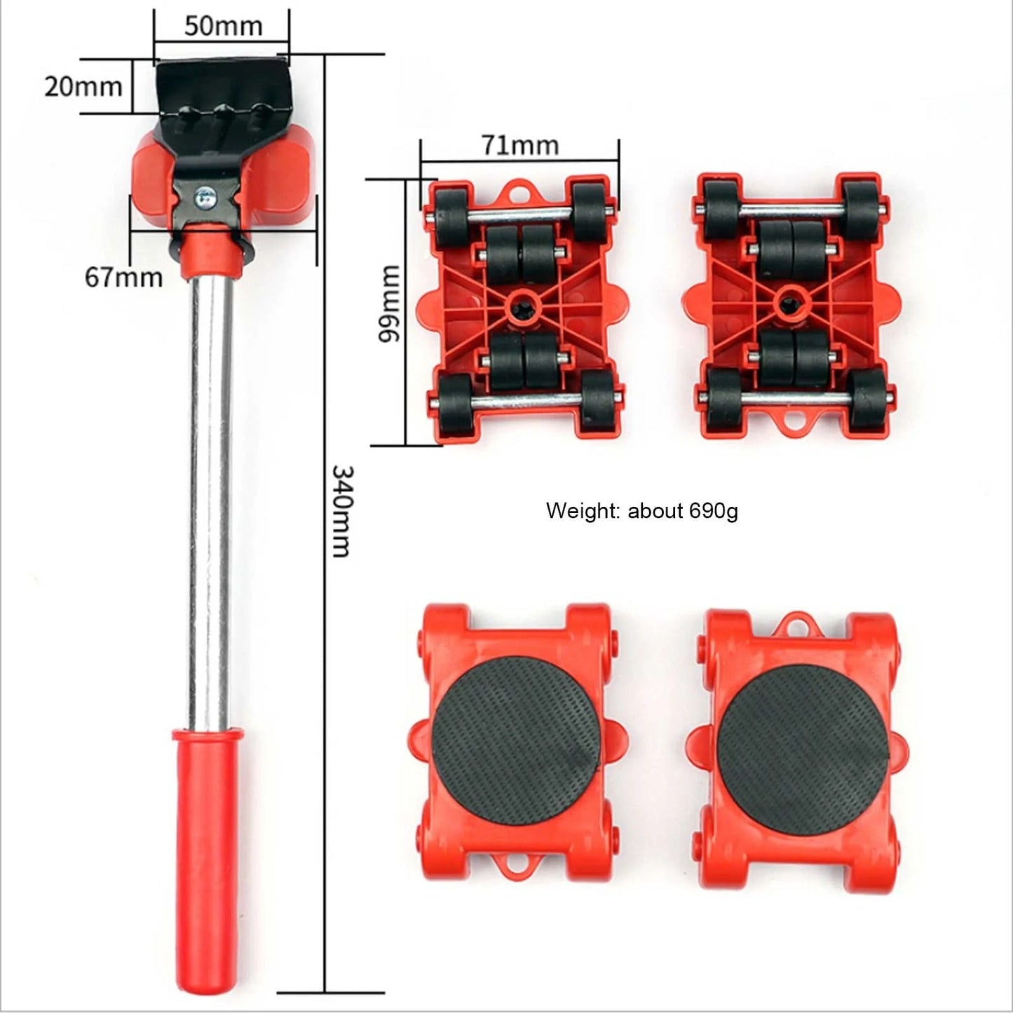 Furniture Lifter Roller Set Heavy Duty Moving Tool Kit