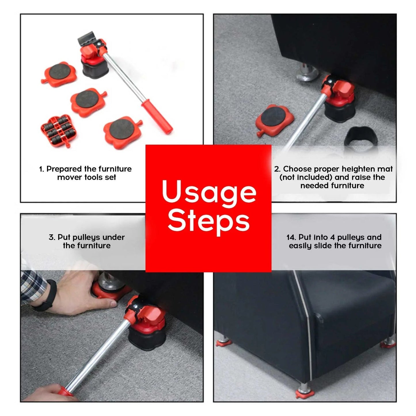 Furniture Lifter Roller Set Heavy Duty Moving Tool Kit