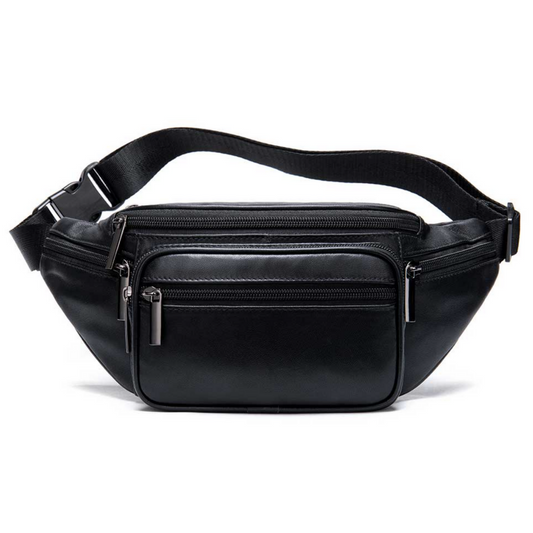 Genuine Leather Crossbody Chest Bag Adjustable Shoulder Waist Pack