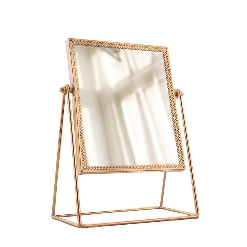 Gold Stainless Makeup Mirror Vanity LED Magnification Adjustable