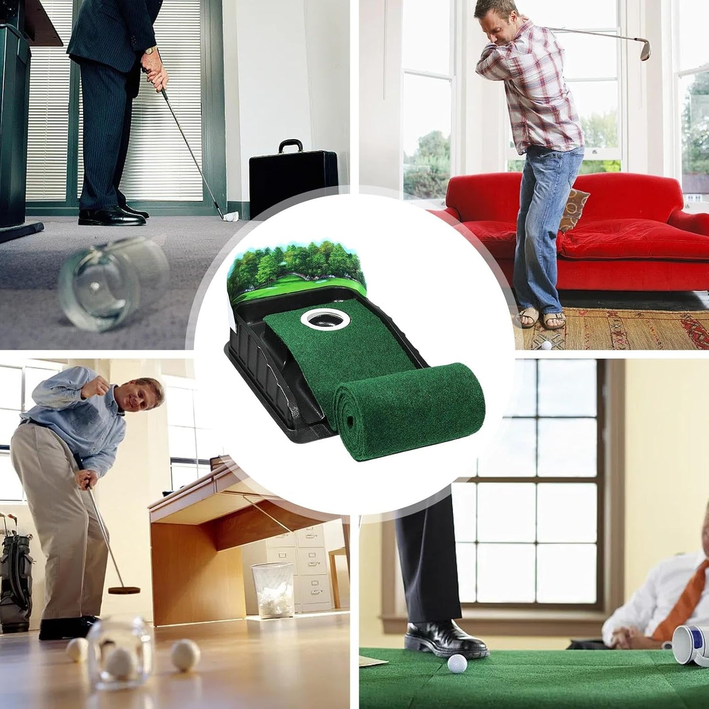 Golf Putting Mat Return System Indoor Practice Trainer