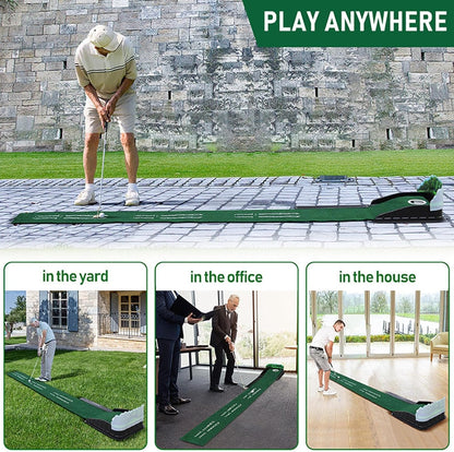 Golf Putting Mat Return System Indoor Practice Trainer