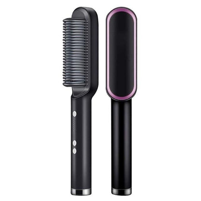 Hair Straightening Comb Ionic Heated Styling Brush Adjustable Heat