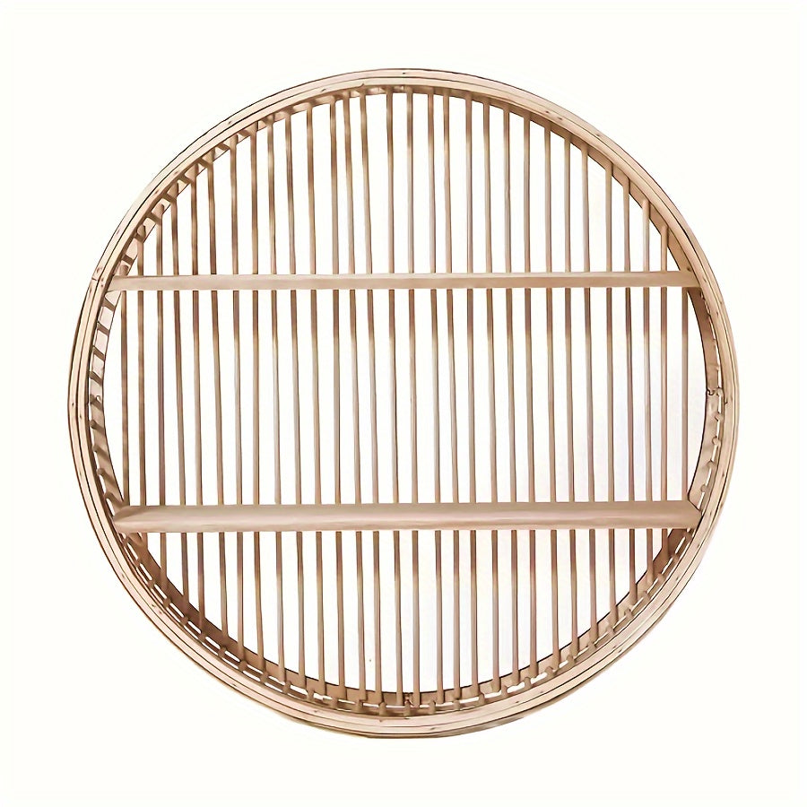 Handcrafted Bamboo Wall Shelf Unique Round Design for Stylish Storage