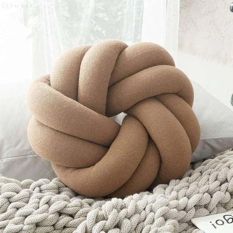 Handcrafted Knot Cushion Plush Cotton Decorative Pillow