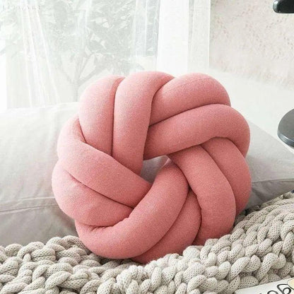 Handcrafted Knot Cushion Plush Cotton Decorative Pillow