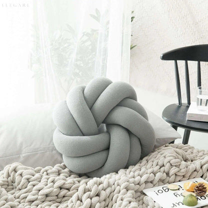 Handcrafted Knot Cushion Plush Cotton Decorative Pillow