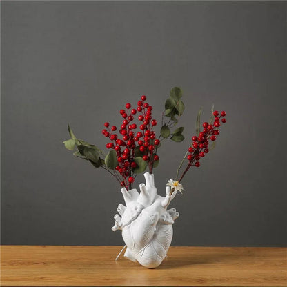 Heart Anatomy Vase Resin Decorative Sculpture Artistic Accent